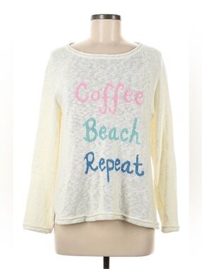 Lilly Pulitzer Coffee Beach Repeat Lightweight Knit Sweater Size M